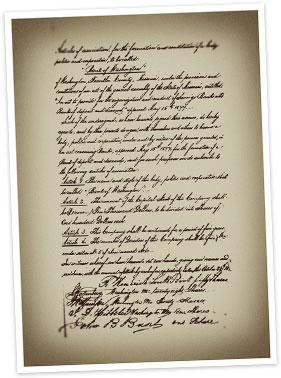 letter of establishment at Bank of Washington