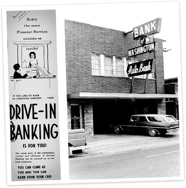 Bank of Washington's 1959 Drive Up Teller Window