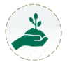 hand holding a plant icon