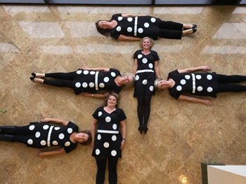 Bank of Washington employees dressed as Dominos for halloween 2016