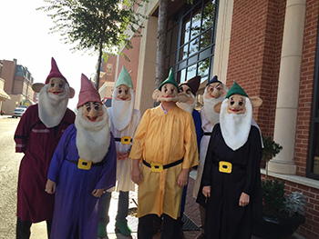 Bank of Washington employees dressed up as gnomes for Halloween 2015