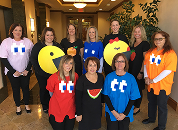 Bank of Washington employees dressed up as Pac Man for Halloween 2017