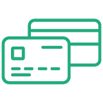 icon of front and back of debit/credit card