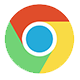 Google Chrome logo, red, yellow, and green circle around blue circle
