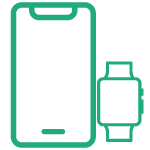 smartphone and smartwatch side by side