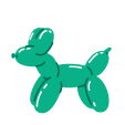 Green balloon animal