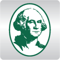 portrait of George Washington on a gray background