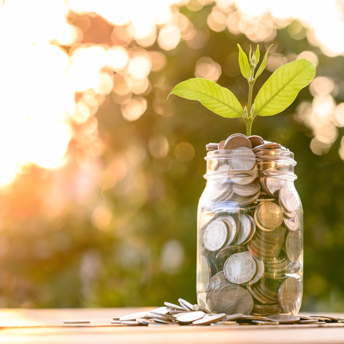 Coins in a jar